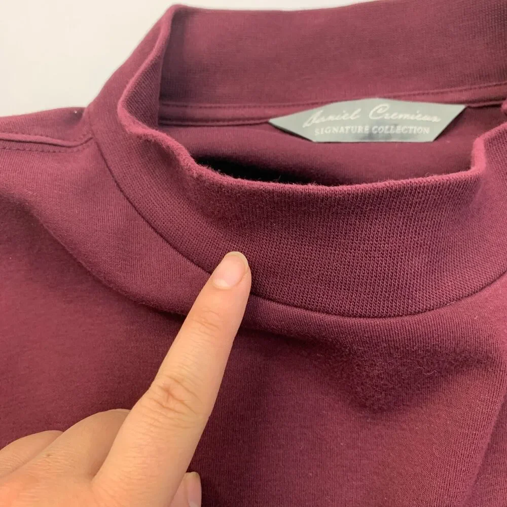 Daniel Cremieux Mock Neck Sweater Mens XL Extra Large Raisin Cotton Lightweight